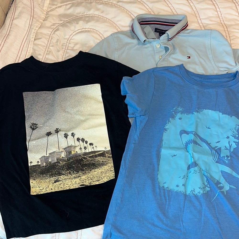 Tommy Hilfiger Blue Polo & 2 Short Sleeve Cat and Jack Tees
